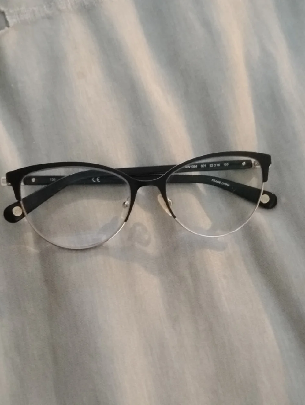 Nine West Black and Silver Round Half-Rim Women's Glasses